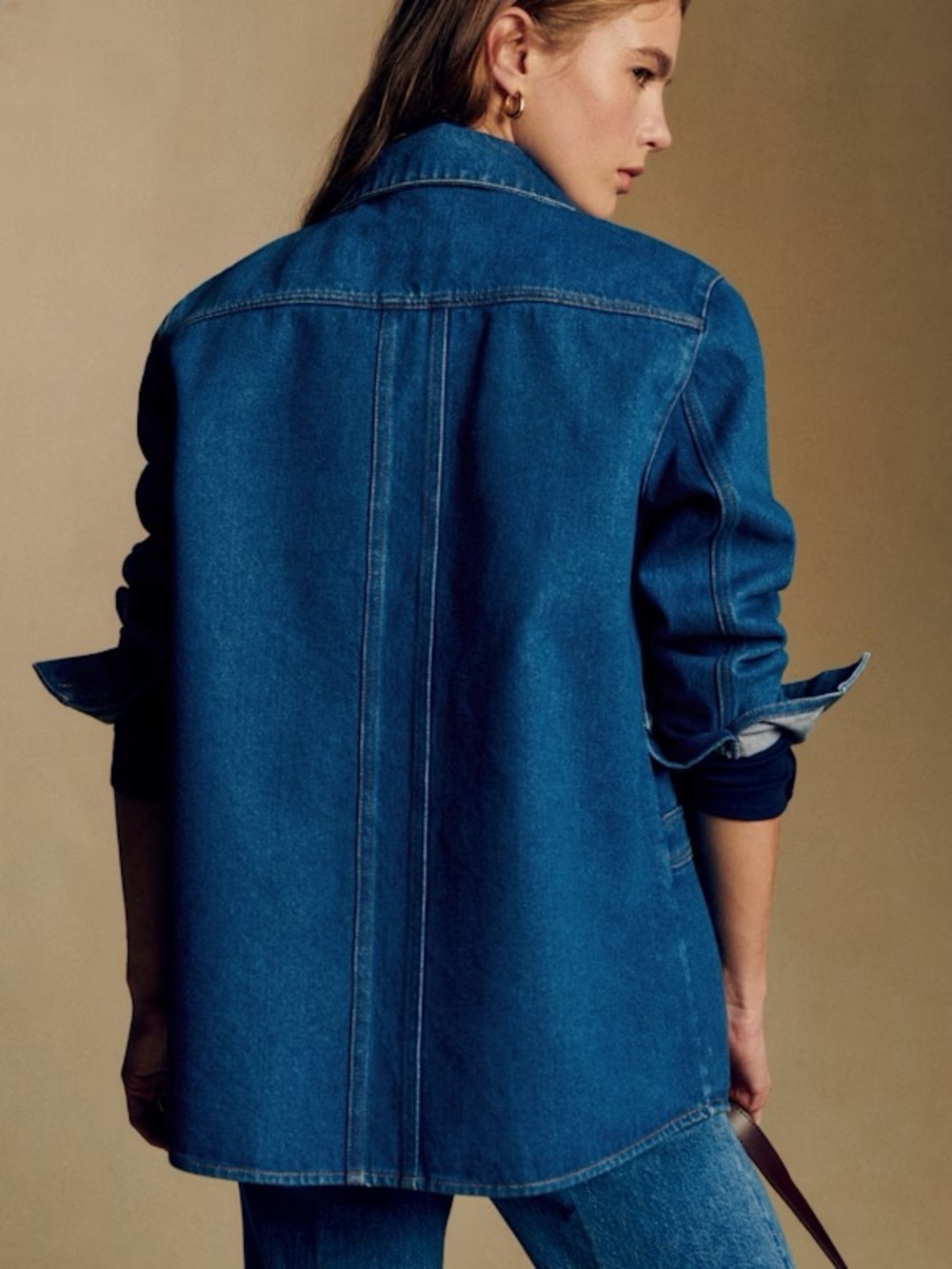 Sezane Will Jacket Denim Blue Size Small - Picture 2 of 5